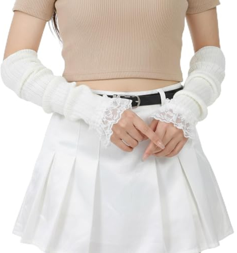 Stulpen Arm Damen Feine Armstulpen Lange Fingerless Gloves Armstulpen Y2k Winter Gestrickte Handstulpen Arm Sleeve Feinstrick Handwärmer Long Fingerlose Handschuhe Stulpen Stricken Pluswärmer