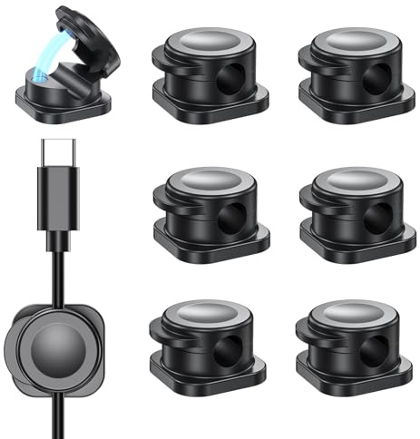 Cord Organizer Holder, 8 Pack Cable Clips, Magnetic Desk Cord Clips for Tidy Wires, Strong Adhesive Cable Management, Wire Holder for Home, Office, Car