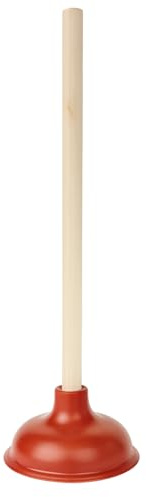 Bexter 19-Inch Toilet Plunger with Wooden Handle – Heavy-Duty Rubber Cup for Toilets, Sinks & Drains – Auburn