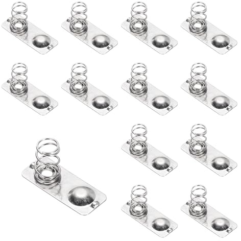 QUARKZMAN 12 Pcs Ressorts De Contact pour Piles AAA Plaque De Nickelage, 21 mm x 9 mm Conversion Negatif vers Positif Ressorts De Remplacement pour Montage PCB Et Supports De Piles