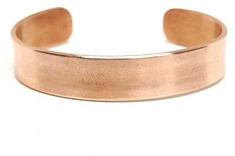 Genérico Pulsera de Cobre Hecha a Mano, 100% Cobre Puro, Joyería para Hombre, Brazalete de 8 mm, Regalo de Septimo Aniversario (18cm - M)