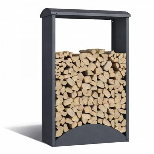 osoltus Brennholzregal Kaminholzregal außen pulverbeschichtetes Metall in Anthrazit 160 cm x 98 cm (H x B)