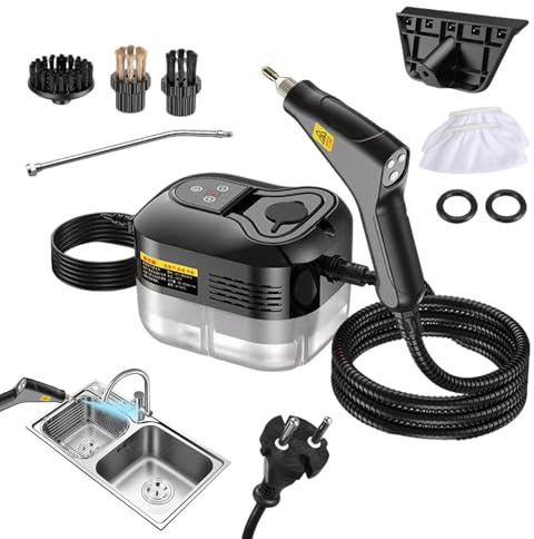 Limpiador A Vapor De Mano Ajustable En 6 Niveles Con 8 Accesorios | Máquina De Limpieza A Vapor Para El Baño Para Tapicería, Sofá, Alfombra, Muebles, Ventana, Suelo Y Azulejo