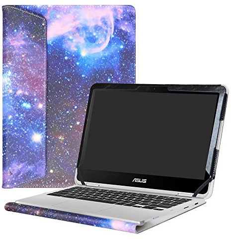 Alapmk Diseñado Especialmente La Funda Protectora de Cuero de PU para 12.5 ASUS Chromebook Flip C302CA Ordenador portátil,Galaxy