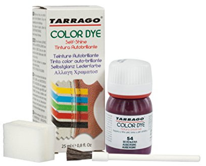 Tarrago Self Shine Color Dye 25 ml, selbstglättende Farbe für Schuhe und Accessoires, deckt Kratzer und Abnutzung von Schuhen ab, Aubergine (54)