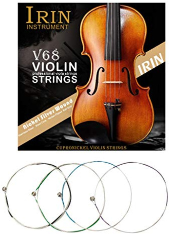 IRIN V68 Professionelle Violinensaiten (E-A-D-G) Nickel-Silber gewickelt für 4/4 3/4 1/2 1/4 Violine