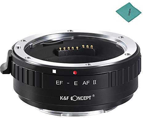 K&F CONCEPT EF-M Lens Adapter Ring 0.5s High Speed AF for EF to E-Mount Camera - Compatible with Sony A9/A7R2/A7M2/A6500/A6300/A7/A6000