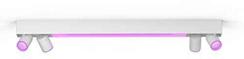 Philips Hue Centris White and Colour Ambiance Smart Ceiling Bar Light, 4X SpotLights [GU10 Spot] with Bluetooth, White. Works with Alexa, Google Assistant and Apple HomeKit