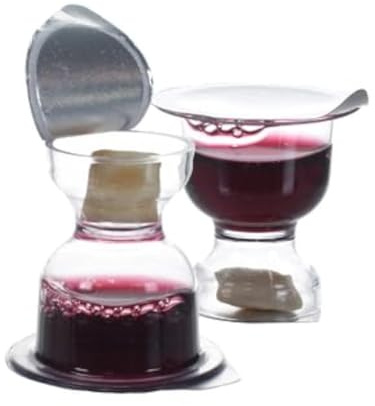 Chalice Prefilled Communion Cups 200 Count | Concord Grape Juice & Bread | Easy-Open | Tray & Seatback Pew Compatible
