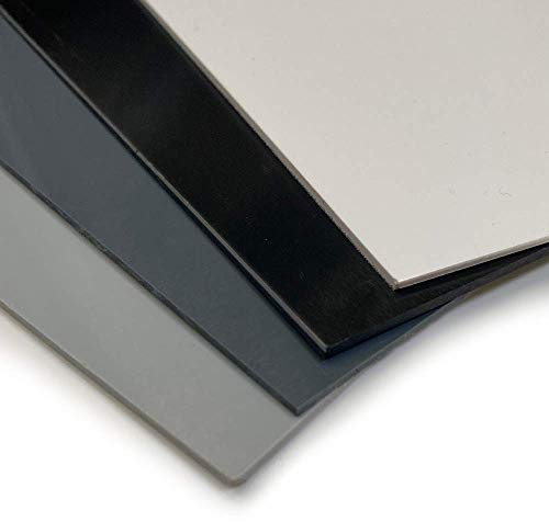 PVC Kunststoffplatte 2000x1000 mm - 1 Stück - seidenmatte PVC Platte, porenlos glatte Oberfläche - Kunststoffplatte 1mm hellgrau (RAL 7004) - leicht flexibel - (1 Stück - 200x100cm, 1mm hellgrau)