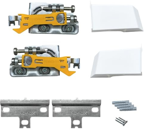 INDAUX 1 Paar Haken für Möbel zum Aufhängen von SCARPI 4 – Option gegen Kippeln (Anti-Tilt-Druck, weiße Abdeckung)
