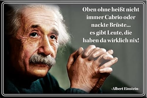 schilderkreis24 – Lustiger Albert Einstein Spruch Zitat “Oben ohne heißt Nicht Immer Cabrio.. Brüste“ Magnet Deko Kühlschrankmagnet Küche Geschenkidee Geburtstag Weihnachten 9x6 cm