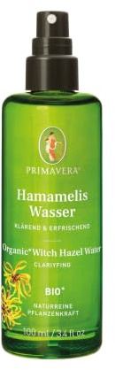 PRIMAVERA Pflanzenwasser Hamameliswasser bio* 100 ml – naturreine Pflanzenkraft – Glasflasche – Hydrolat, Körperspray, Aromatherapie – vitalisierend, erdend – vegan
