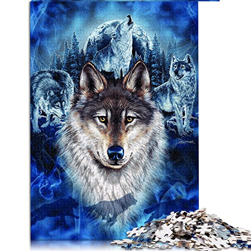 CARGIS Puzzle 1000 Teile für Erwachsene und Kinder - Wolf Holzpuzzle Lernspiele - 50 x 75 cm