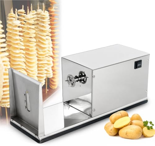 SACLMD Affetta Patate a Spirale,Macchina per affettare Patate,Affettatrice di Patate Tornado,Spirale di Patate in Acciaio Inox per Frutta,Patate,Tornado Chips,220V