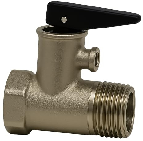 Rimex Sicherheitsventil 1/2 Zoll Überdruckventil Aus Messing Für Boiler Ventile Für Wasserboiler Heizung Mit Dichtung Und EPDM-Membran Mit Rückschlagventil