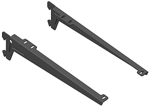 DIY Element System WINKEL-TRÄGER - Formschöner Abschluss der Regalseite zur Auflage von Holzböden - 280 mm, Stahl, Schwarzmatt, 2 Stk.