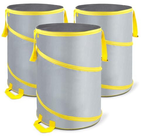 LYXLBX 3PC Gartentasche Zusammenklappbarer Gartenabfallbeutel Wiederverwendbare Gartenabfallsäcke,Camping Popup Mülleimer Heavy Duty