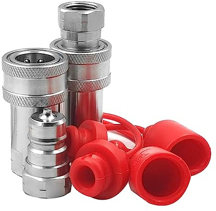 Rtauhife Filettatura NPT da 3/8 di Pollice ISO7241-1A Attacchi Idraulici Set di Accoppiatori Idraulici per Trattori con Cappuccio Antipolvere
