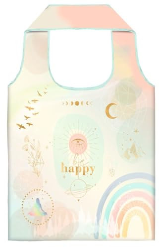 Generisch moses. Shopper recyceltes PET Be Happy | Größe der Tasche ca. 40 cm x 66 cm | aus recyceltem PET | Beutel zum Einkaufen