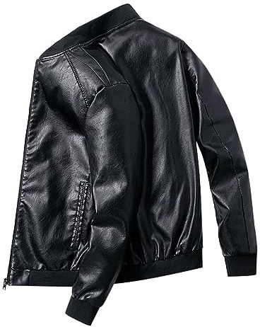 Veste Simili Cuir Homme Blouson Hiver Doudoune Mi Saison Blousons Noir Sherpa Jacket Bombers Moto Manteau Retro Vintage Perfecto Punk Long Legere