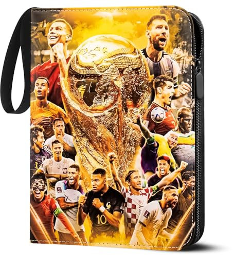 LYAILOOGXL Fussball Karten Sammelalbum 9 Fächer - 900 Karten Sammelkarten Album Fussball mit 50 PCS Abnehmbaren Hüllen - Sammelalbum Fußball Karten zum Sammeln und Tauschen