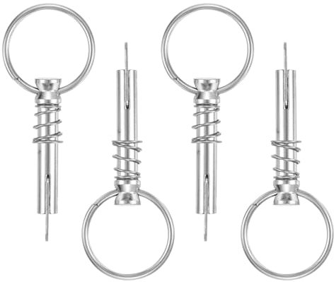 sourcing map Perno a sgancio rapido, 4 pezzi, diametro 6 mm, lunghezza effettiva 15 mm, perno superiore in acciaio inossidabile 316 completo con camma di caduta e molla per cerniera per barca Bimini