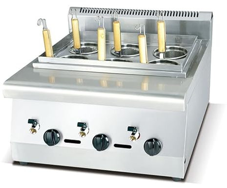 Pentola per La Pasta Cuocipasto 6 fori macchina per cucinare i noodles, macchina per pasta commerciale in acciaio inox con 6 cestelli, temperatura regolabile, GPL/NG, per cucina di casa rist