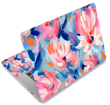 AIMSA Adesivo per computer portatile, 17 17,3 pollici Laptop Art Decal copertura universale, adesivi decorativi protezione della pelle del notebook, pittura a olio astratta fiore