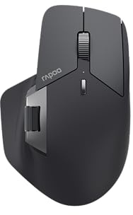Rapoo I Kabellose Maus (MT760MW, optische Maus mit Adapter, 4000 DPI, 2,4 GHz, wiederaufladbarer Akku), Schwarz