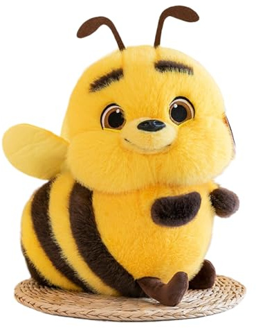 Ueiwffzo Honigbiene Kuscheltier, Niedliche Weiche Honigbiene Plüschtier Kinder, Plüsch Spielzeug Stofftier, Geschenk Zum Kindergeburtstag (25cm)