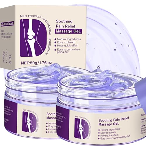 Krea-in 2 Joint Pain Relief Purple Gel, 50g Soothing Pain Relief Massage Gel, Fast-Acting Pain Relief Gel, Natural Ar-thritis Pain Relief Cream, Deep Relief Knee,Lumbar,Neck,Hand,Feet, Vegan Skincare