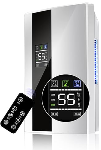 Deshumidificador doméstico, Apto para 30 Metros Cuadrados, con un depósito de Agua de 1,8 litros y Control Remoto, Ideal para autocaravanas, dormitorios y Salones.