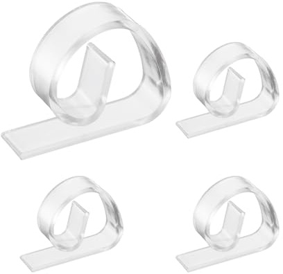 uxcell 4 Pack Plastic Tablecloth Clips, Table Cloth Cover Clamps Curly Windproof Holder Clips 1.81 x 1.38 for Home Party Picnic Wedding Camping Dining Tables, Clear