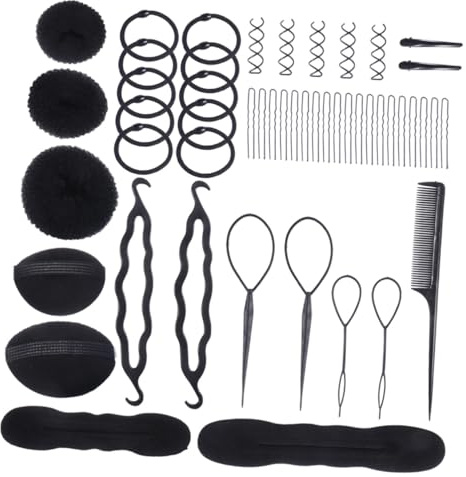 HONITANO 71 Stück Teiliges Haarstyling set mit Haarflechtwerkzeugen Knotenringen und Dutt hilfen Vielseitig Einsetzbar für Friseure Kosmetikschüler und Individuelles Hochstecken bei Dünnem