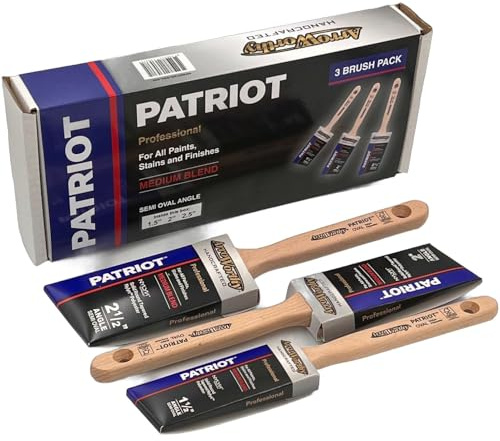 Arroworthy Patriot Halbovale Winkelpinsel-Set enthält: 3,8 cm, 5,1 cm und 6,3 cm