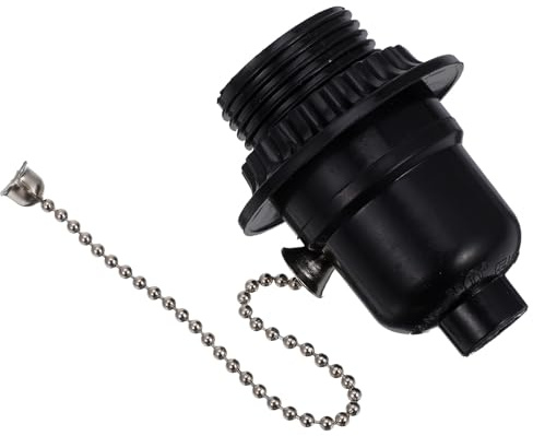 Douille de Lampe à Tirette E26 Noire Abs pour Éclairage Domestique | Interrupteur à Chaînette Intégré, Installation Facile, Compatible avec Ampoules E26 et Usage Chandelier