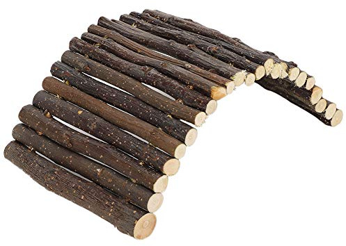 BONKZEBU Pont en Bois pour Hamster, Cage en Bois de Pommier Naturel, Tunnel pour Hamster, Lapin, 9.1 Pouces, Abri Frais d'été pour Petits Animaux de Compagnie (S)