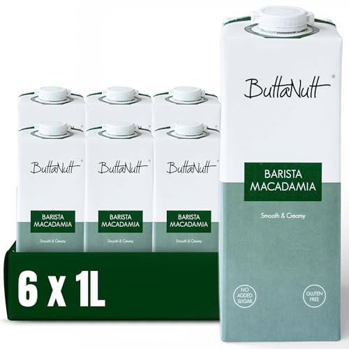 ButtaNutt Barista Macadamia Nut Drink - 1L | Creamy Plant-Based Drink for Coffee, Latte & Flat White – No Added Sugar, Vegan, Calcium Enriched