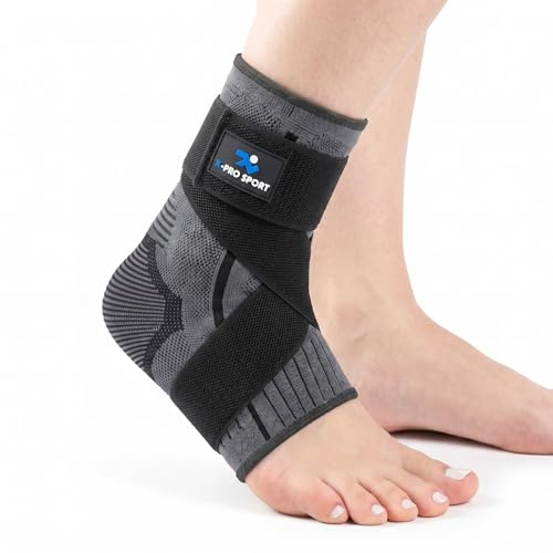 X-PRO SPORT Tobillera para Esguince de Tobillo y Fascitis Plantar – Estabilizar y Prevenir Torceduras – Soporte Sport Ajustable para Ambos Pies Hombre Mujer Fútbol Running (XL)