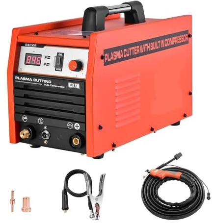 Taglierina Al Plasma Con Compressore D'aria Incorporato, Macchina For Il Taglio Inverter Digitale E Netto Facile Da Tagliare, Funzionamento Potente