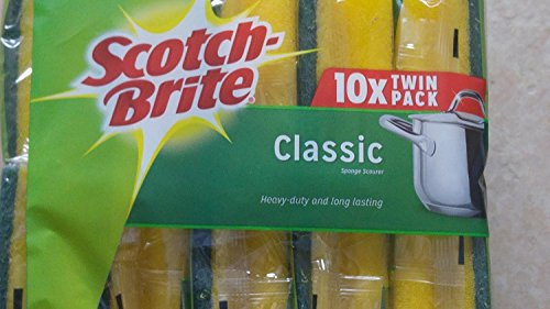 Scotch Brite Classic Spugna Scourer – Heavy Duty & Long Lasting – 10 x Confezione doppia – 50,8 cm totale