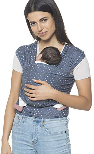 Ergobaby Babytragetuch für Neugeborene ab Geburt bis 11kg, Baby Blue Tragetuch Elastisch, Sling Wickeltuch 100% Viskose, Blau
