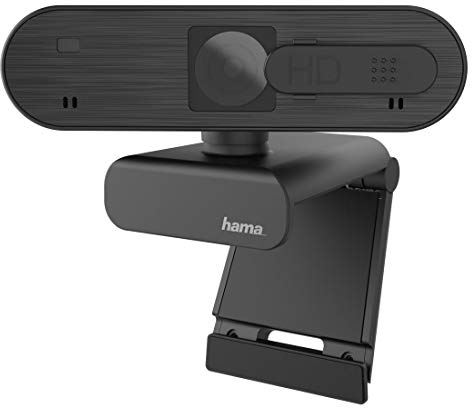 Hama Webcam 1080p Full HD mit Stereo Mikrofon (PC Webcam mit Autofokus und intelligenter Belichtung für Homeoffice und Gaming, 360 Grad schwenkbar, mit Kamera-Abdeckung, 1/4 Zoll Gewinde für Stative)