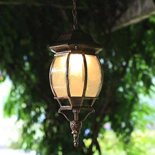 ZHANGL Traditionnel Victoria Rétro Plafond Pendant Light Vintage extérieur Pavillon Lampe Suspendue Aluminium extérieur étanche antipluie Patio Terrasse Aisle Lustre Luminaire E27
