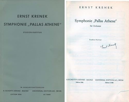 American composer Ernst Krenek (+1991) autograph, signed concert book