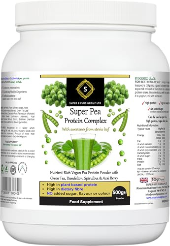 Pea Protein Isolate Powder - 500g - Super Vegan, Gluten-Free Complex