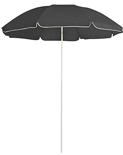 Catherinol Parasol d'extérieur avec mât en Acier Anthracite 180 cm Parasol de Jardin Parasol de Patio Terrasse Plage Anti-UV Anti-décoloration