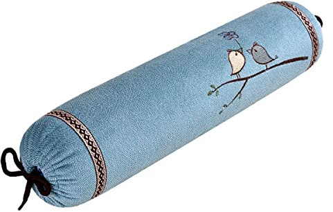 ZHIWEIKJ Round Pillow, Buckwheat Cylinder Neck Pillow Adjustable Bolster Pillow Cervical Neck Support Neck Pain Relief Breathable Cool Sleep Organic Buckwheat Pillow (Color : C)