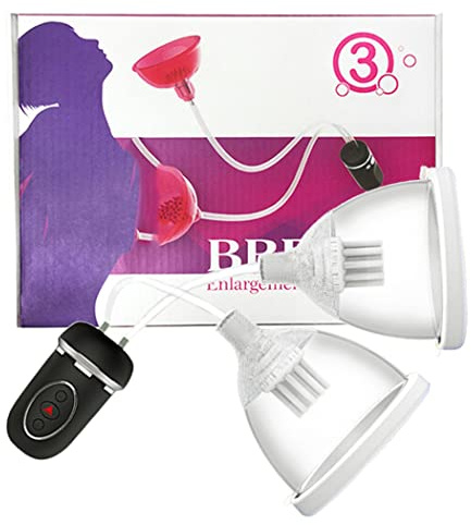 Elektrisch Nippelsauger Vibrator 2 in 1 Deluxe Vibration/Vakuum Unterdruck Brust Klitoris Sauger Stimulation Sexspielzeug Für Frauen Paare Brustvergrößerung Wachstum, 10 Frequenzen,2nd/silikon,L